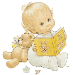baby and bear with book baby and bear with book